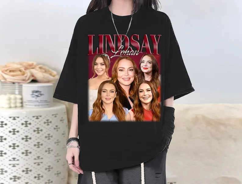 Lindsay Lohan T-Shirt, Lindsay Lohan Shirt, Lindsay Lohan Tees, New T-Shirt, Vintage T-Shirt