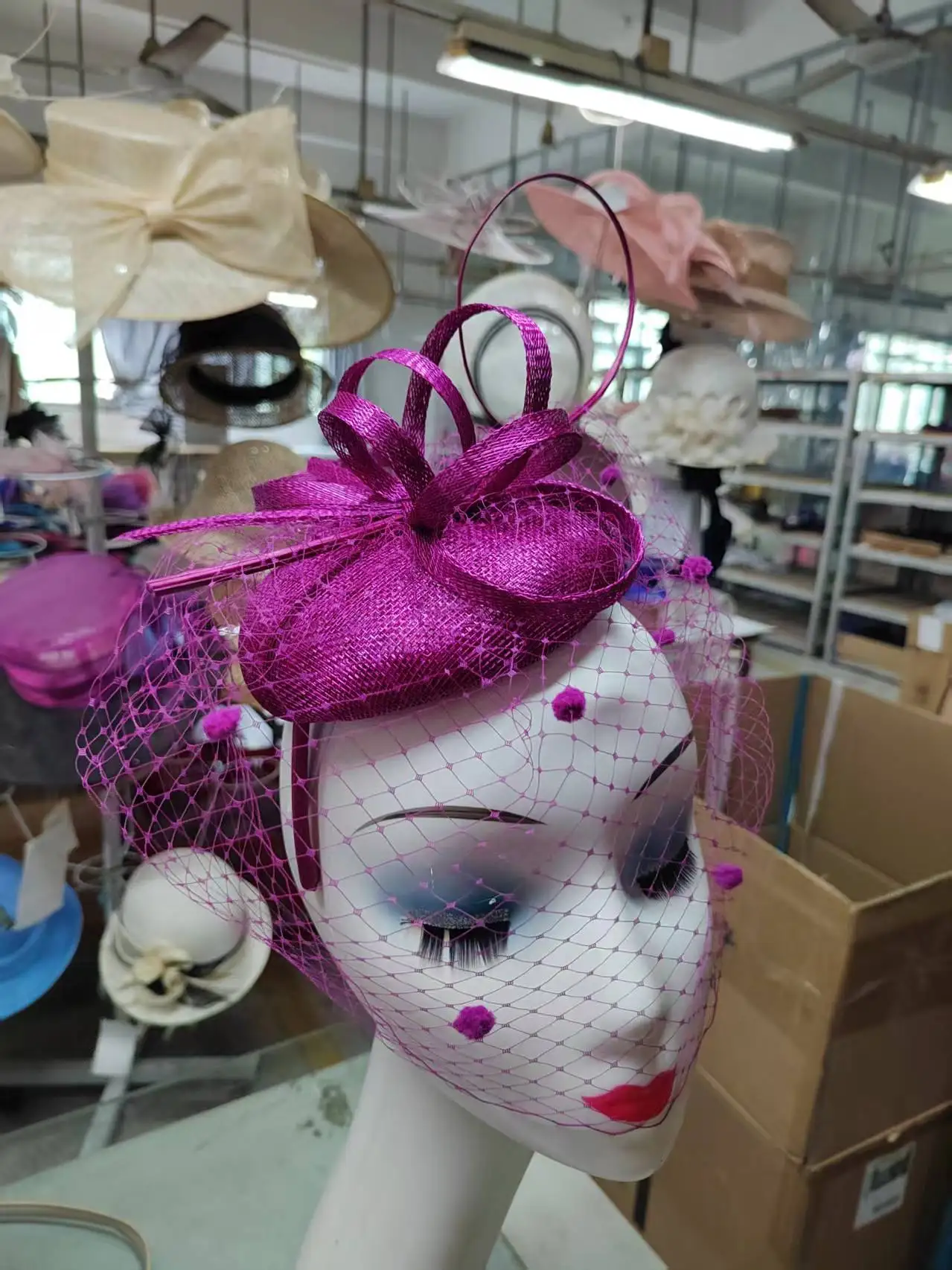 Handmade Headwear  Foral Hat For Women Church Hats Woman Party Ladies Dress Sinamay Derby Hat Wear view 5
