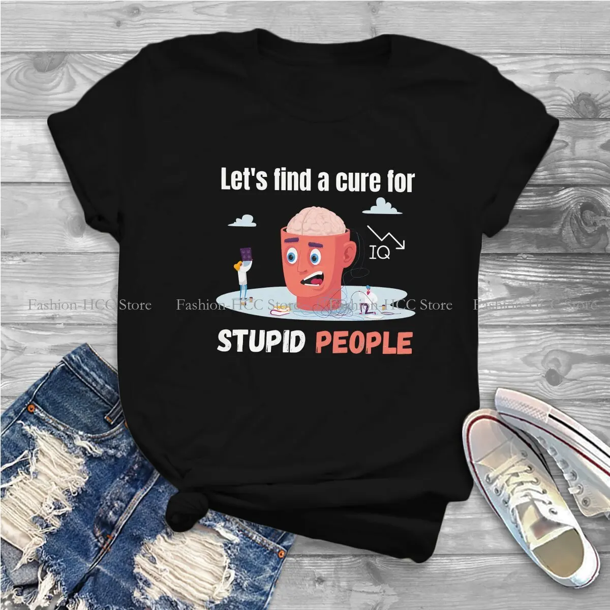 Do A Brain Test Style Polyester TShirt A Cure For Stupid People Comfortable Creative Graphic T Shirt Short Sleeve