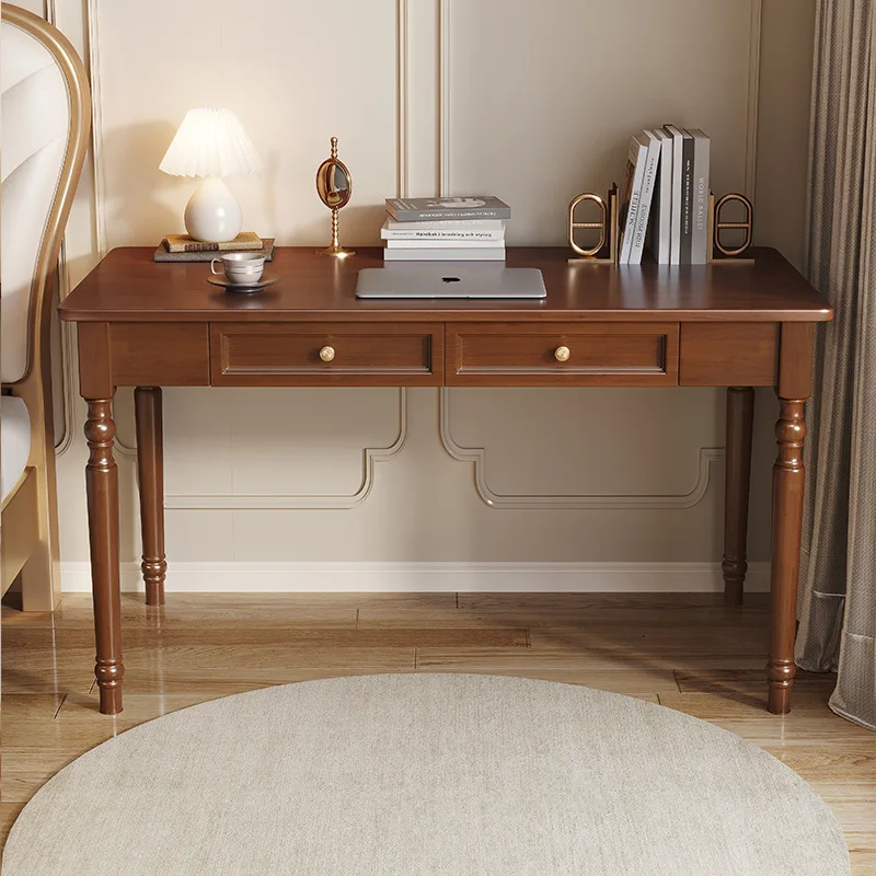 Wooden Desk For Home Office - Student Study Desk For Writing, Computer Desk With Storage Space