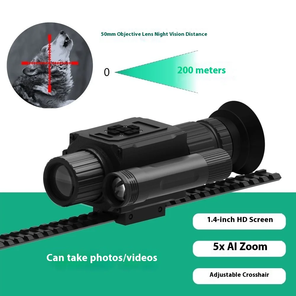 2025 hot selling AI zoom night vision resolution 1920 * 1080 infrared visible range 200-400 meters outdoor hunting rifle sight