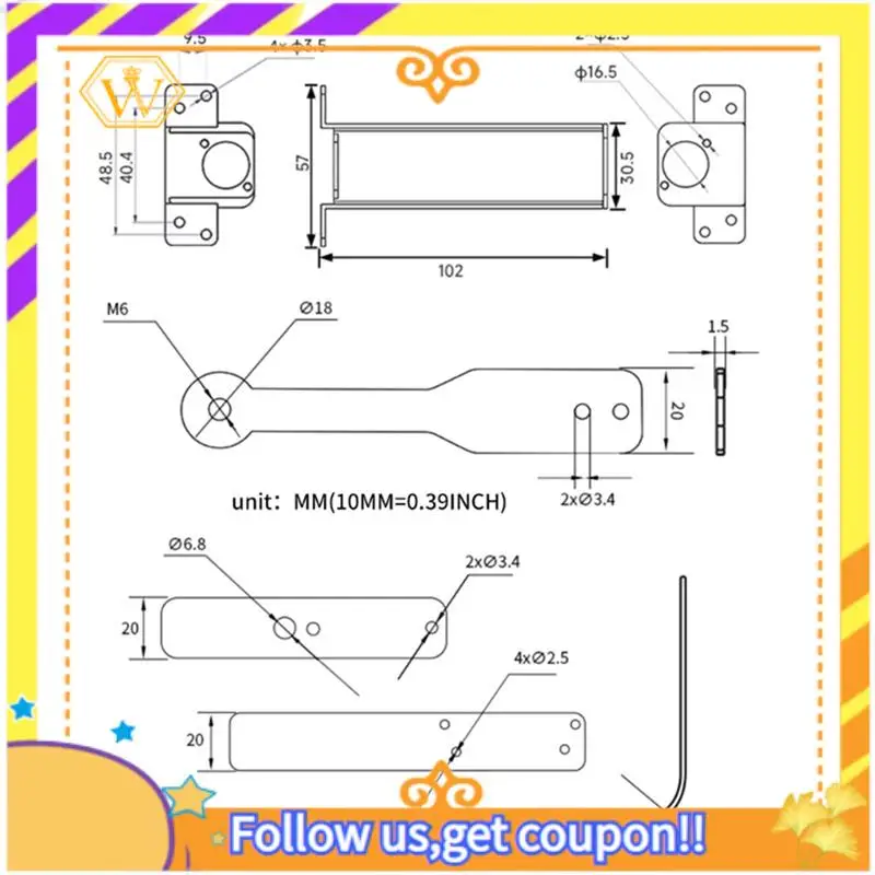 

Latest-Metal 3D Printer PLA PETG Bracket For KLP1 Upgraded Filaments Material Rack Spool Bracket Holder Long Lasting Durability