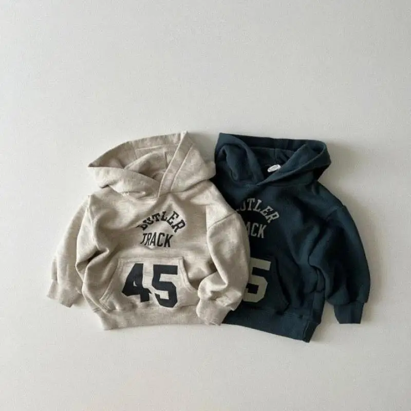 

2025 Autumn New Baby Long Sleeve Sweatshirt Cotton Infant Boys Letter Print Hooded Sweatshirt Girls Casual Pullover Baby Clothes