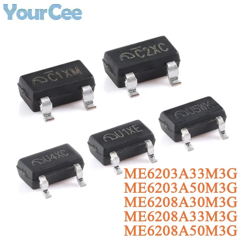 50PCS/20PCS ME6203A ME6208A 33PG 50PG SOT-89-3 3.3V 5V 100mA 150mA High Input Voltage LDO Linear Regulator ME6208A33M3G 30M3G