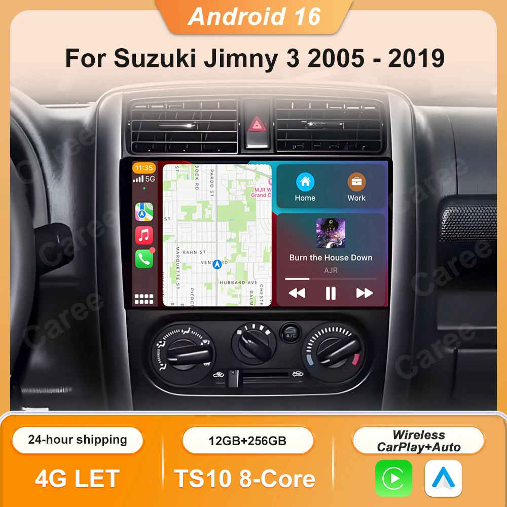 Android 16 Carplay Auto 2K Screen Car Radio Multimedia Player For Suzuki Jimny 3 2005 - 2019 Autoradio GPS Stereo 2din Head Unit