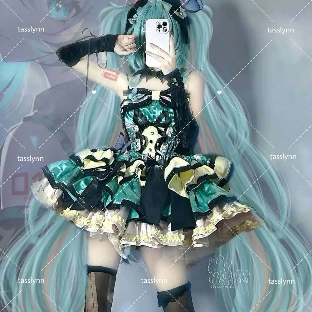 Mikuu Cosplay Blue Lolita Dress Halloween Costumes for Women Mikuu Costume Anime Cosplay Mikuu Princess Dress Bunny Suit