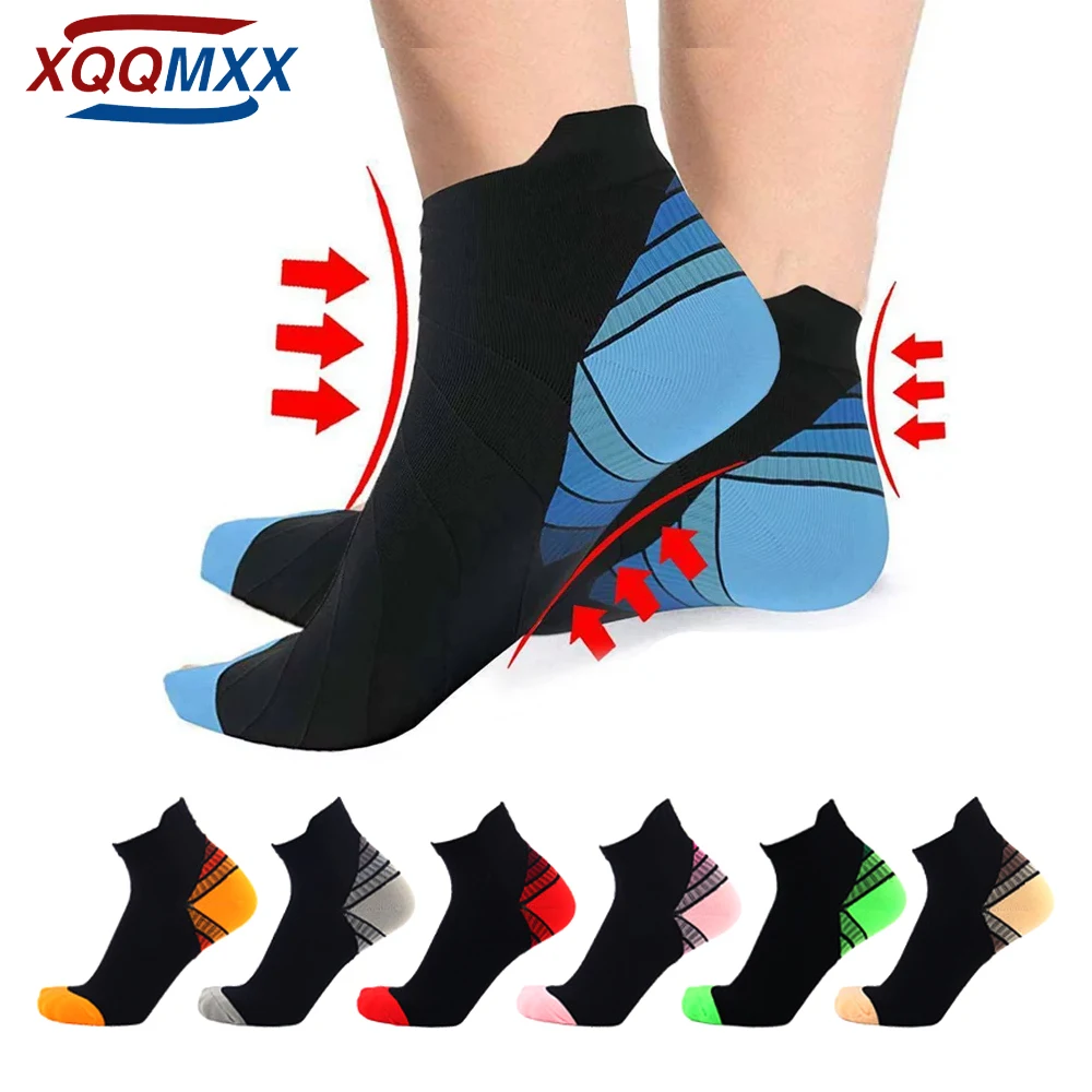 XQQMXX 1Pair Sport Low Cut Socks Men & Women - Ankle Compression Running Socks with Arch Support