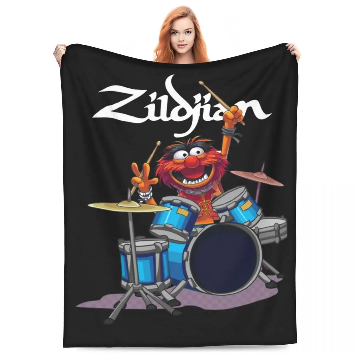 Animal Drummer The Muppets Show Blanket Fleece Sofa Throw Blanket Portable for Home Bedroom Travel Throws Bedspread Quilt