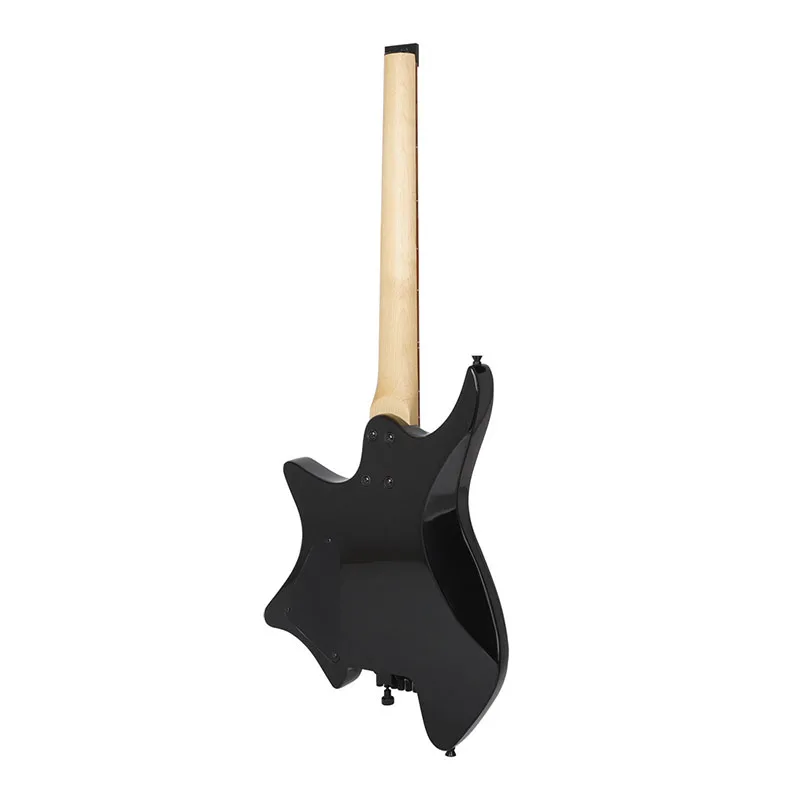 Maple Headless Electric Guitar with Speaker, Equipped with String Lock Module, Rock Guitar for Beginner