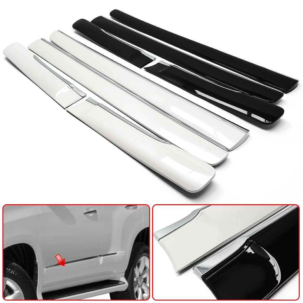 4pcs ABS Chrome Car Side Door Body Protector Molding Cover Trim For Lexus GX460 2010-2015 2016 2017 2018 2019 2020