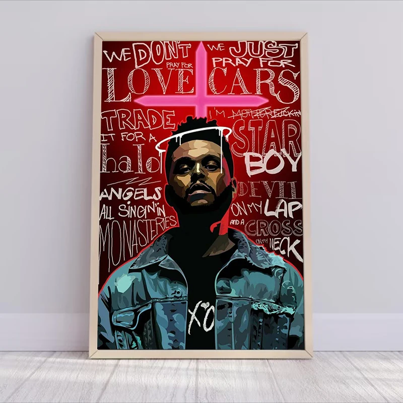 Picture on the Wall Art Canvas Painting the Weeknd Poster Paintings for Bed Room Decor Bedroom Decoration Home Accessory Posters