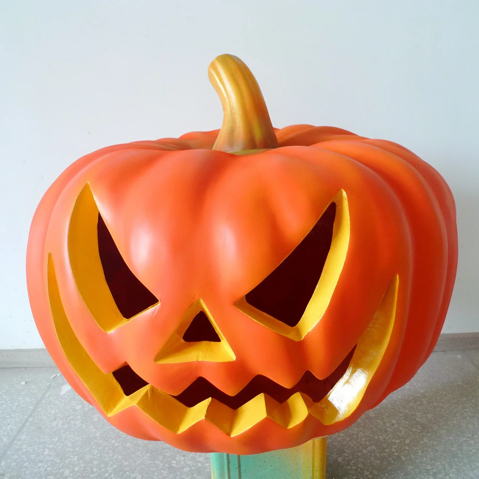 Giant Orange Fiberglass Outdoor Halloween Pumpkin  Decoration