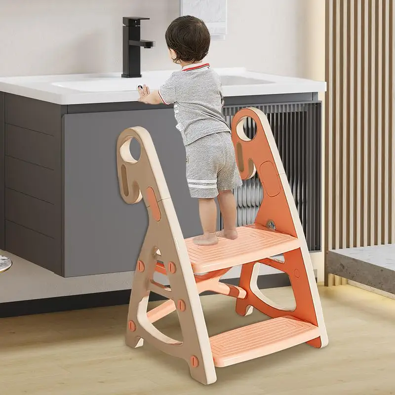 Step Stools for Kids 2 Step Toddler Stool Non-Slip Kids Stepping Stool Heightened Kitchen Counter Helper for Bathroom Sink