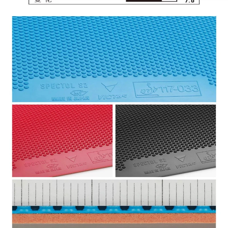 VICTAS Short Pips-Out Table Tennis Rubber Sheet With MAX/1.6/2.0mm Yellow Sponge Ping Pong Rubber For Offensive Playing Style