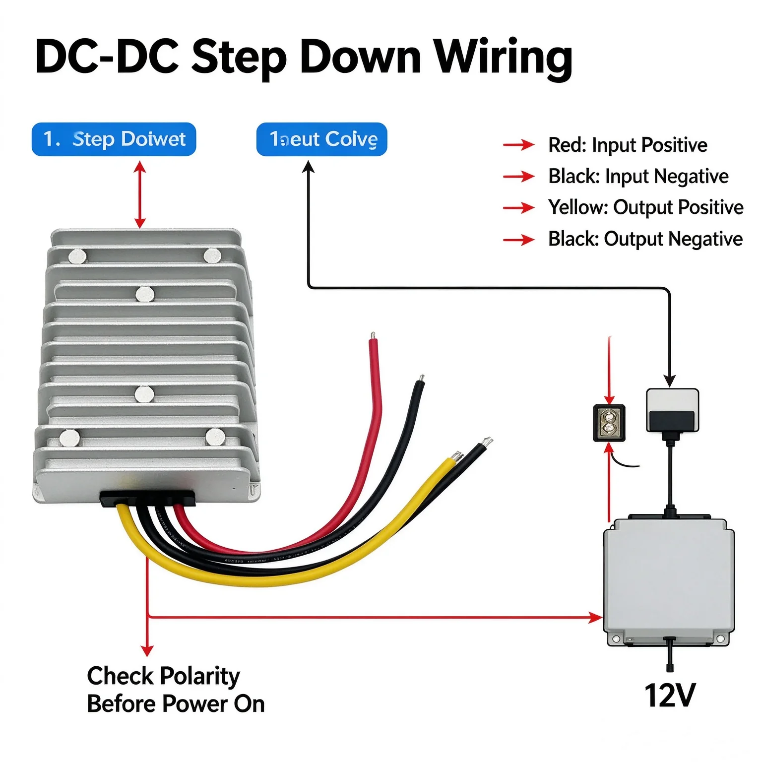 24V 36V 48V 60V 72V 18-90V to 12V 10A 20A DC DC Converter Step Down Voltage Regulator Transformer Bus Truck Car Power Supply