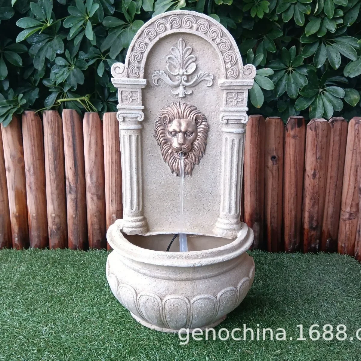 European style lion head hanging wall running water indoor wall hanging decoration feng shui fountain villa