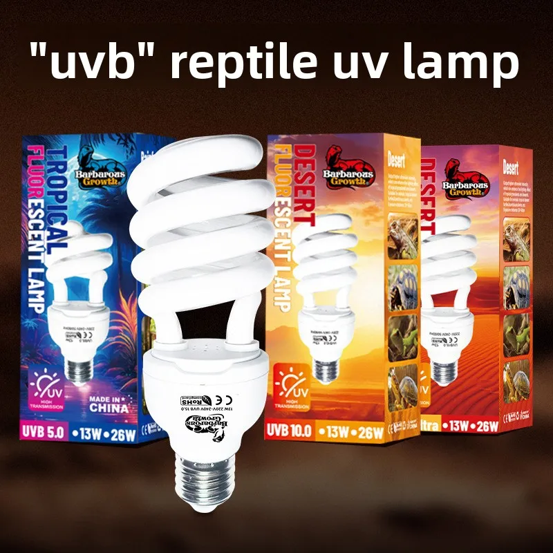 

Barbarous Growth Reptile UVB 10.0 Light&Full Spectrum Basking Lamp Combo-Vitamin D3 Calcium Absorption Light for Desert Tortoise