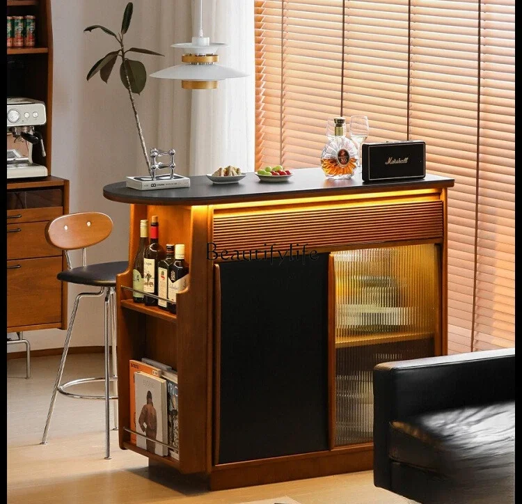 

Solid Wood Rock Board Partition Cabinet Entrance Storage Sideboard