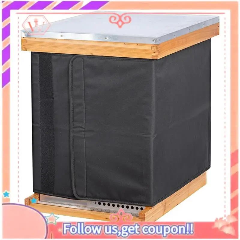 

AT84-Winter Bee Hive Wrap For 8 And 10 Frame Beehives, Oxford Cloth Adjustable Beehive Wrap, Waterproof, Windproof,Reusable