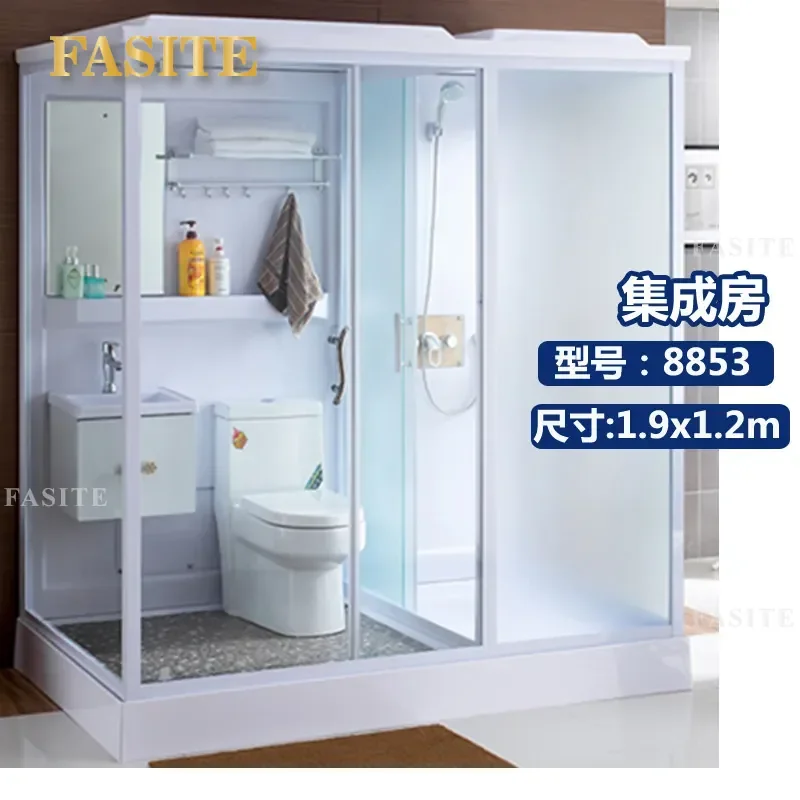 For Integrated Bathroom Shower Room Partition Mobile Toilet with Sliding Door Compact Design Space Saving
