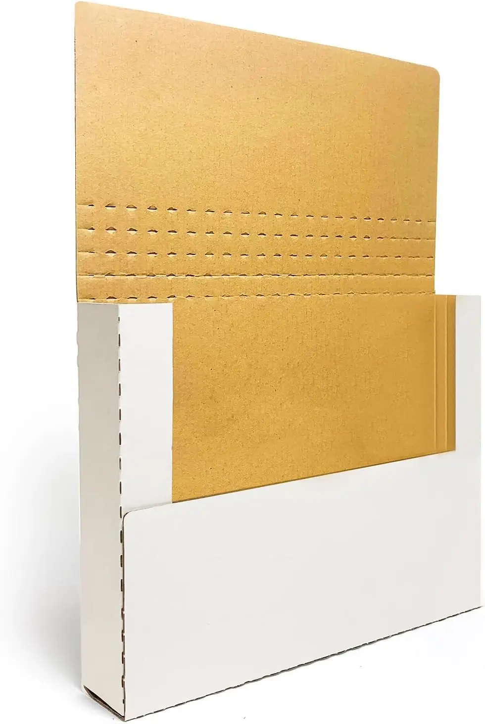 

50 белых гофрированных почтовых коробок, размер Letter, 11 1/8 x 8 5/8 x 2 дюйма, легко складывающиеся, с регулируемой высотой, для отправки книг и комиксов