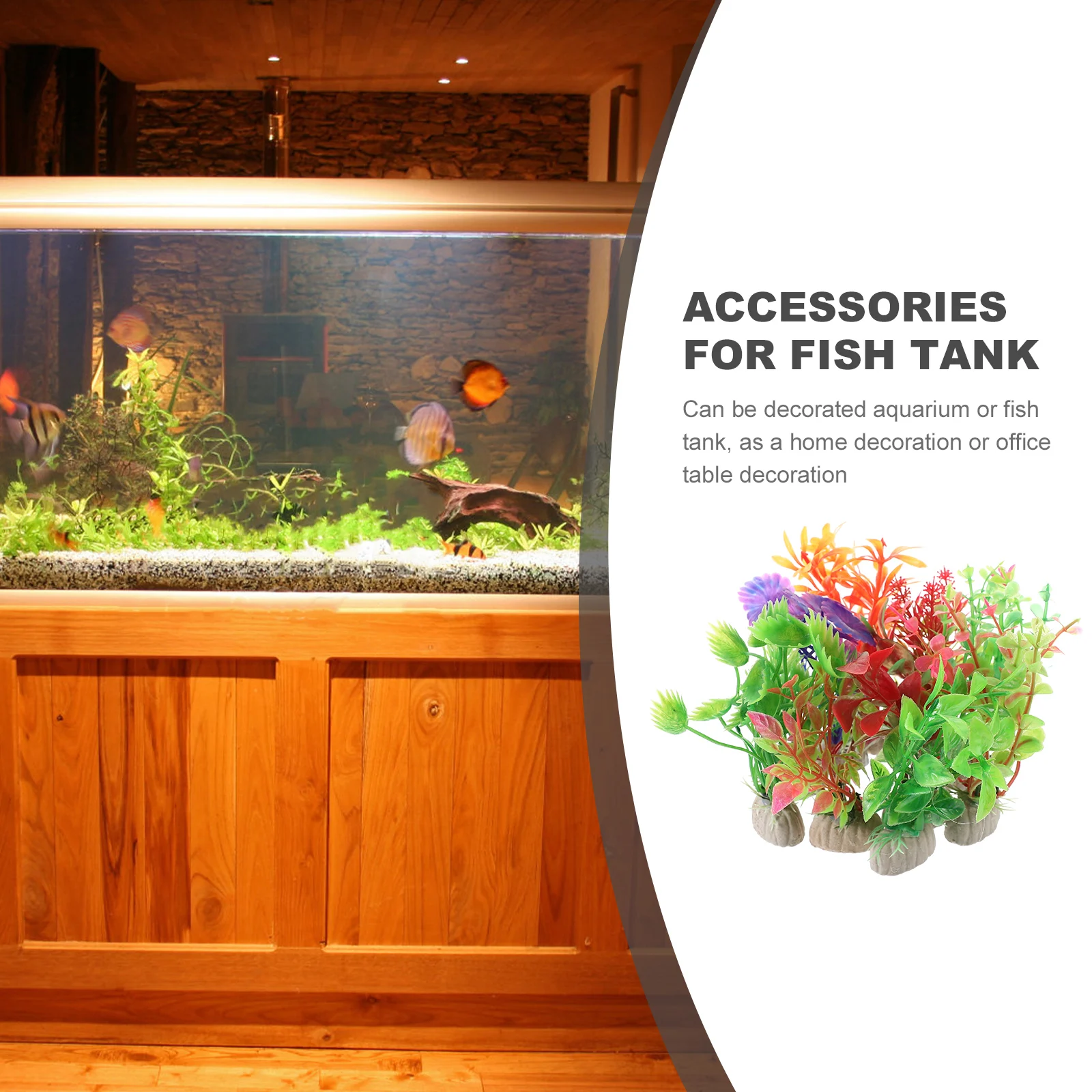

10pcs Assorted Fake Plants for Fish Tank Plastic Decorations Lifelike Durable Safe Water Long Use Thick Bottom Beautiful