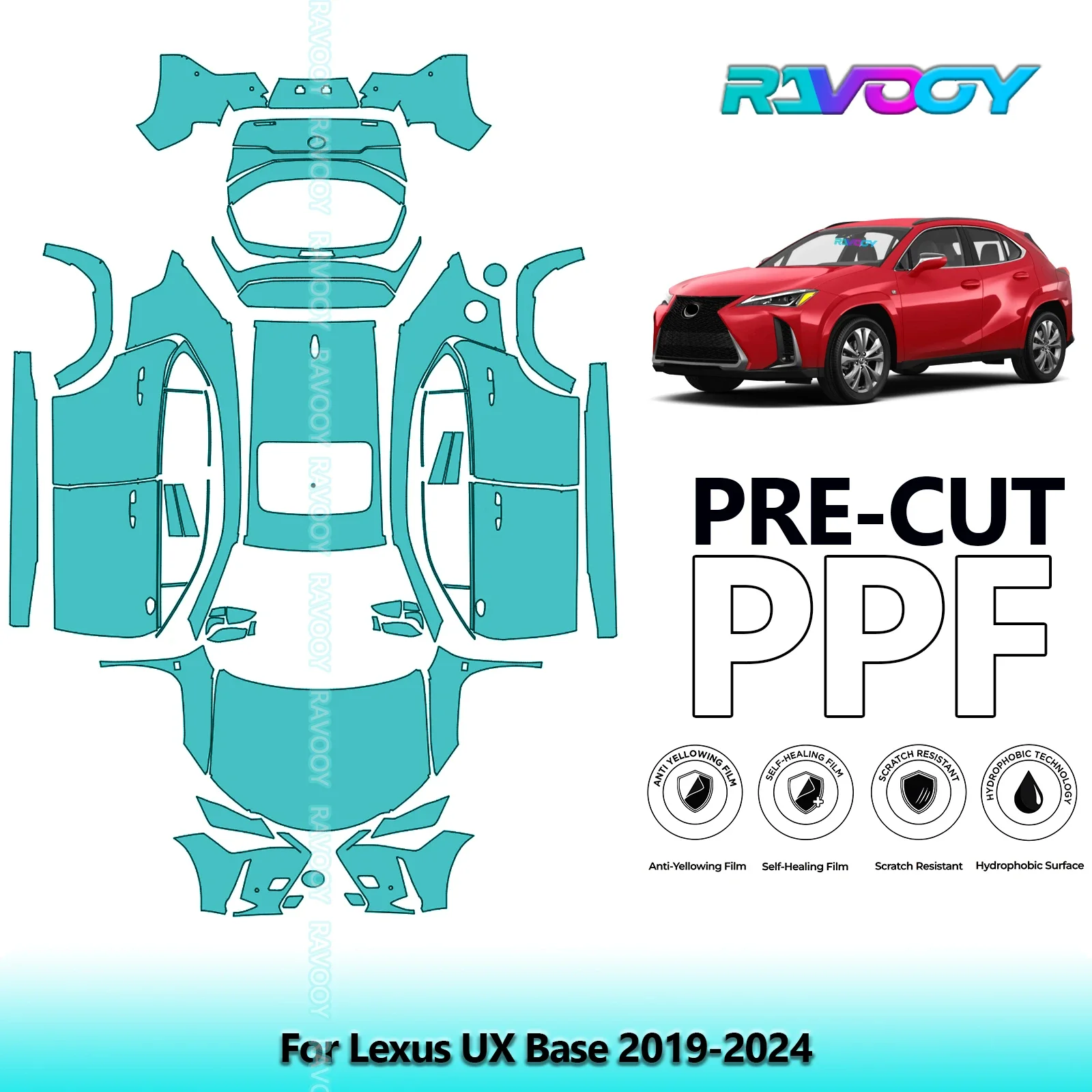 

8.5Mil Full Vehicle Precut PPF Paint Protection Film For Lexus UX Base 2019-2024
