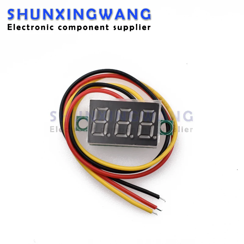 3 wires 0.28/0.36 Inch 2.5V-40V Mini Digital Voltmeter Voltage Tester Meter LED Screen Electronic Parts Accessories Digital