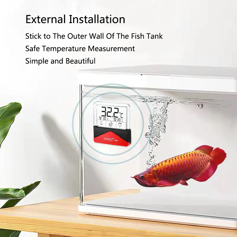 External Aquarium LCD Digital Fish Tank Thermometer Touch Screen Temperature Meter Temperature Control For Fish Tank Accurate