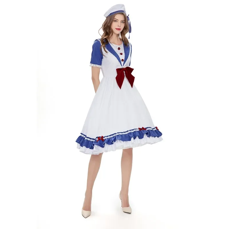 Anime Blue Sea Women Sailor Cosplay Costume Halloween Carnival Party Navigation Royal Navy Deguisement Fancy Dress