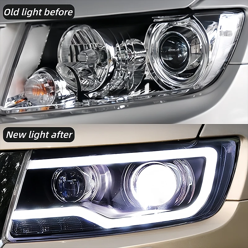 For Jeep Compass 2012-2016 Grand Cherokee LED Headlight DRL Hid Bi Xenon Beam Accessories New 36W Car Light Head Lamp