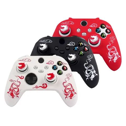 Laser Carving Soft Silicone Cover For Xbox Series X Controller Skin Case Gamepad Accessories for For Xbox Series S Joystick