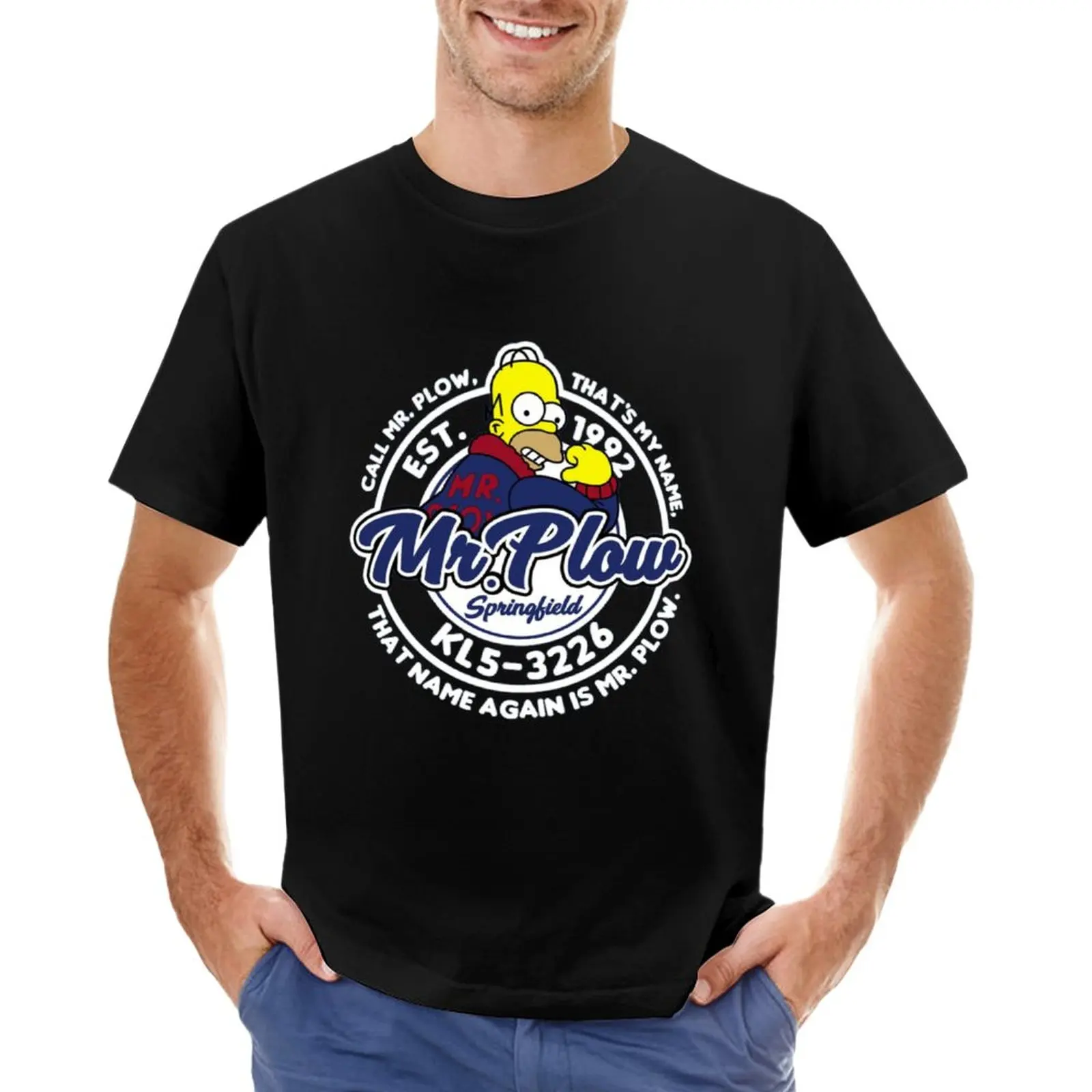 Call mr plow T-Shirt korean fashion kawaii clothes black t-shirts for men