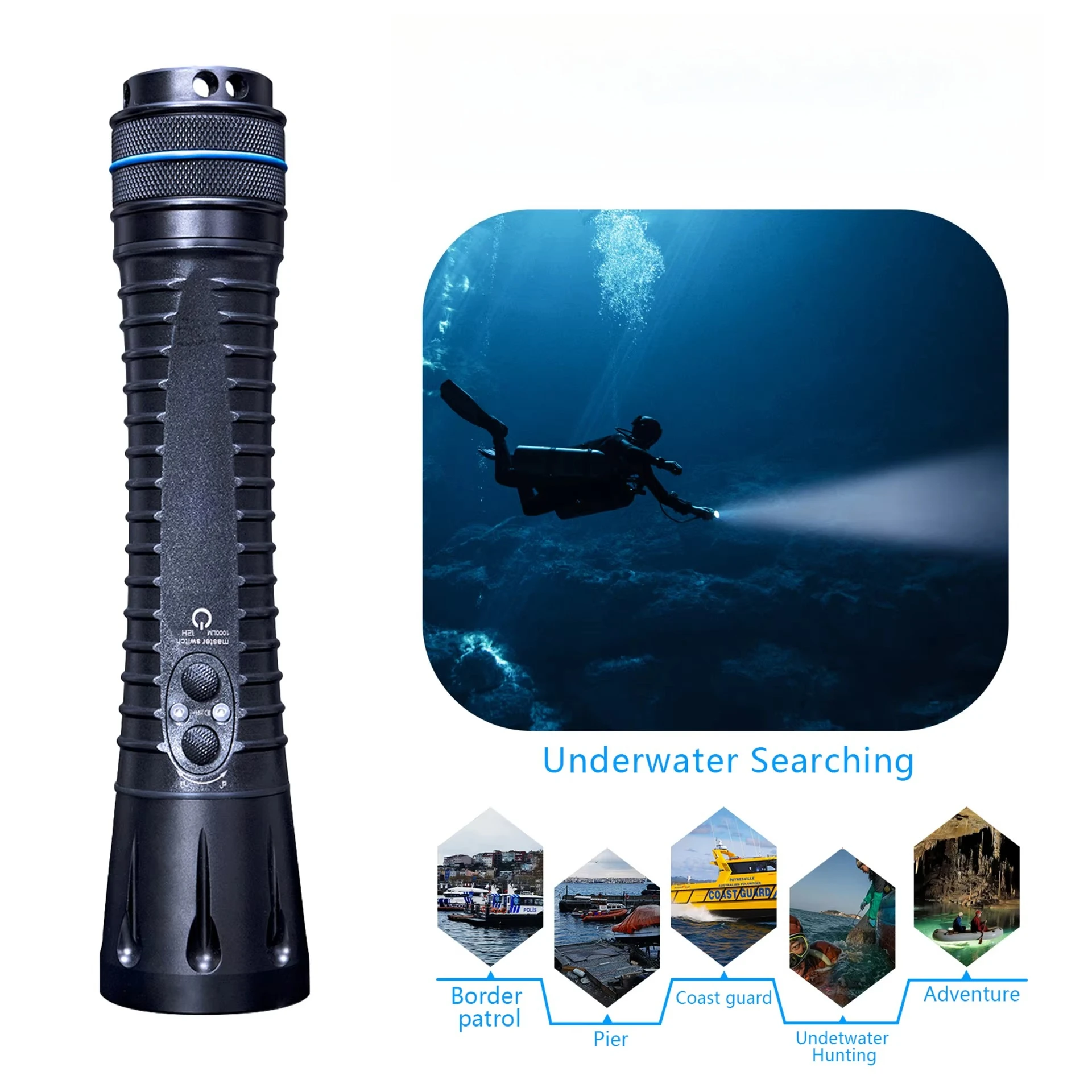 Flashlight  Charging Professional  1000 Lumens Diving Light LED Flashlight lanterna FITECH F18 15600mAh Scuba Diving