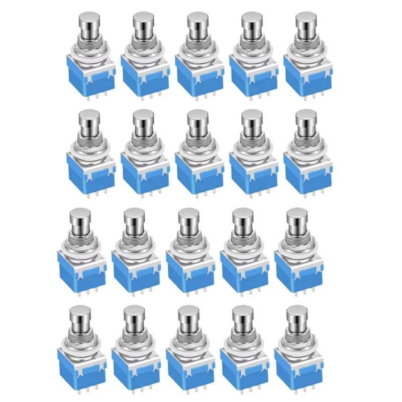 

A51Q-20PCS Momentary Guitar Effect Pedal 3PDT Footswitch 9 Pin Latching Stomp Push Button Foot Switch True Bypass Solder Lug