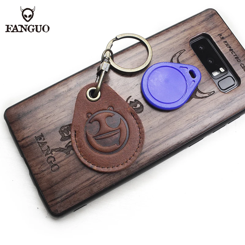 

Handmade Genuine Leather Key Ring For Airtags Protective Cover Cow Leather Airtag Case Locator Tracker Anti-lost Device Keychain