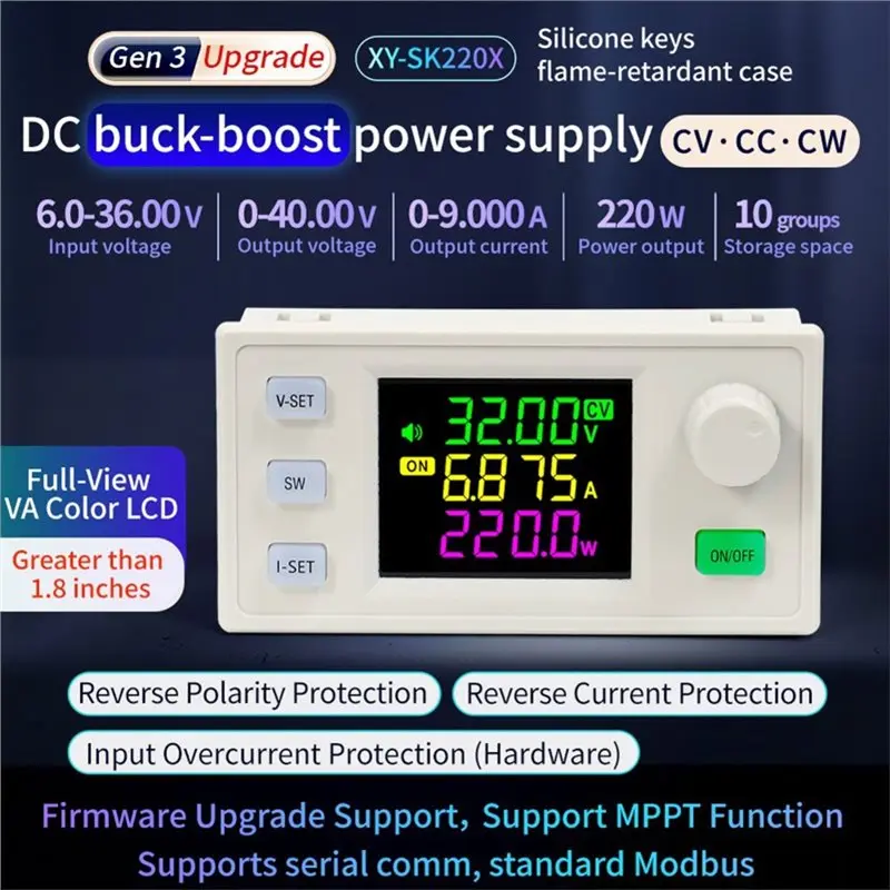 A99E-SK220X 9A 220W DC Step Up/Down Converter Adjustable Regulator CC CV CNC Solar Charging Module Lab