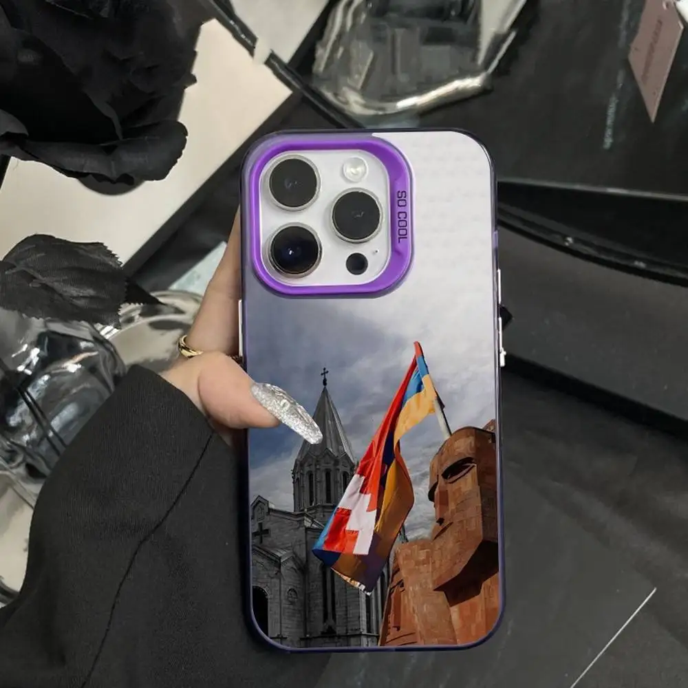 Armenian Passport Art Phone Case For iPhone 16,15,14,17,13,12,11,XS,Mini,Pro,SE,MAX Purple Matte Silicone Cover #3