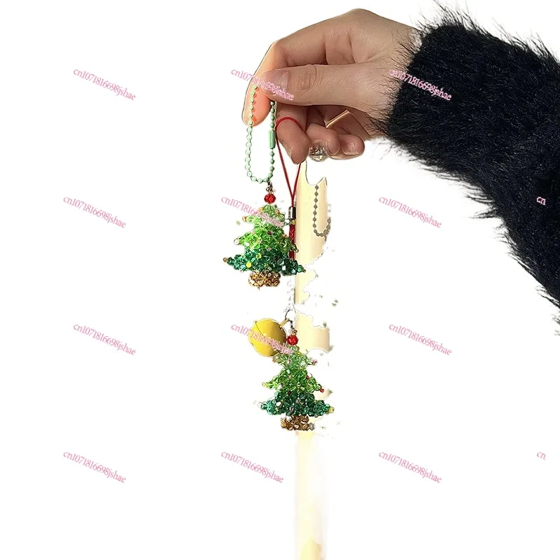 A Christmas Tree! Original Cute Handmade Beaded Book Bag Pendant Keychain Bell Pendant  Gift