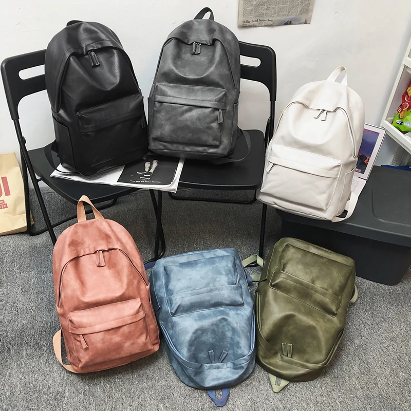 고품질 PU 가죽 여성 배낭 대용량 학교 가방 남여 노트북 배낭, 패션 여행 배낭 Bagpack Mochila