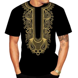 African Printed Oversized Tee for Men, Casual Summer Style, Short Sleeve Shirt