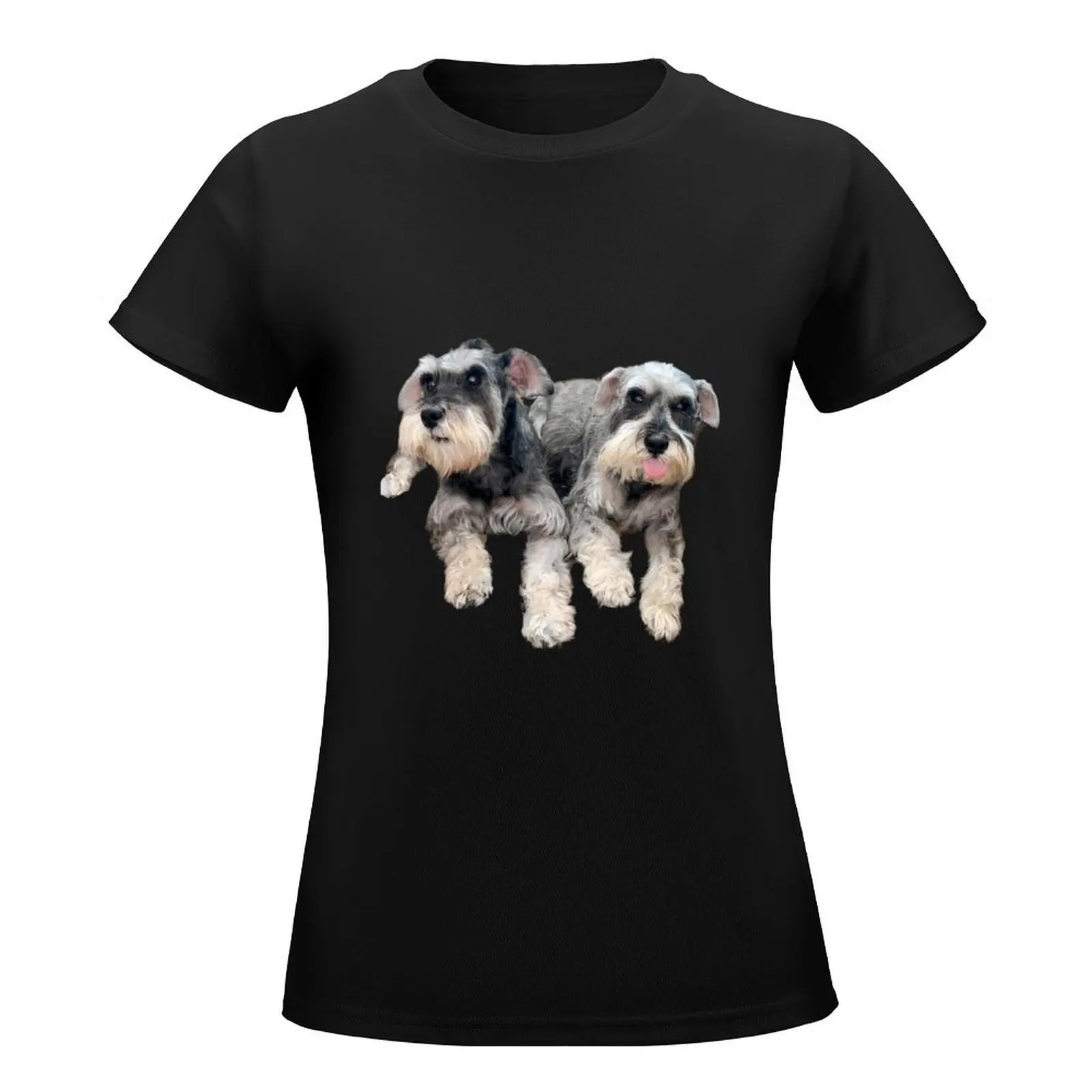 Cheeky Schnauzers T-Shirt cute tops Blouse quick-drying rock and roll t shirts for Women