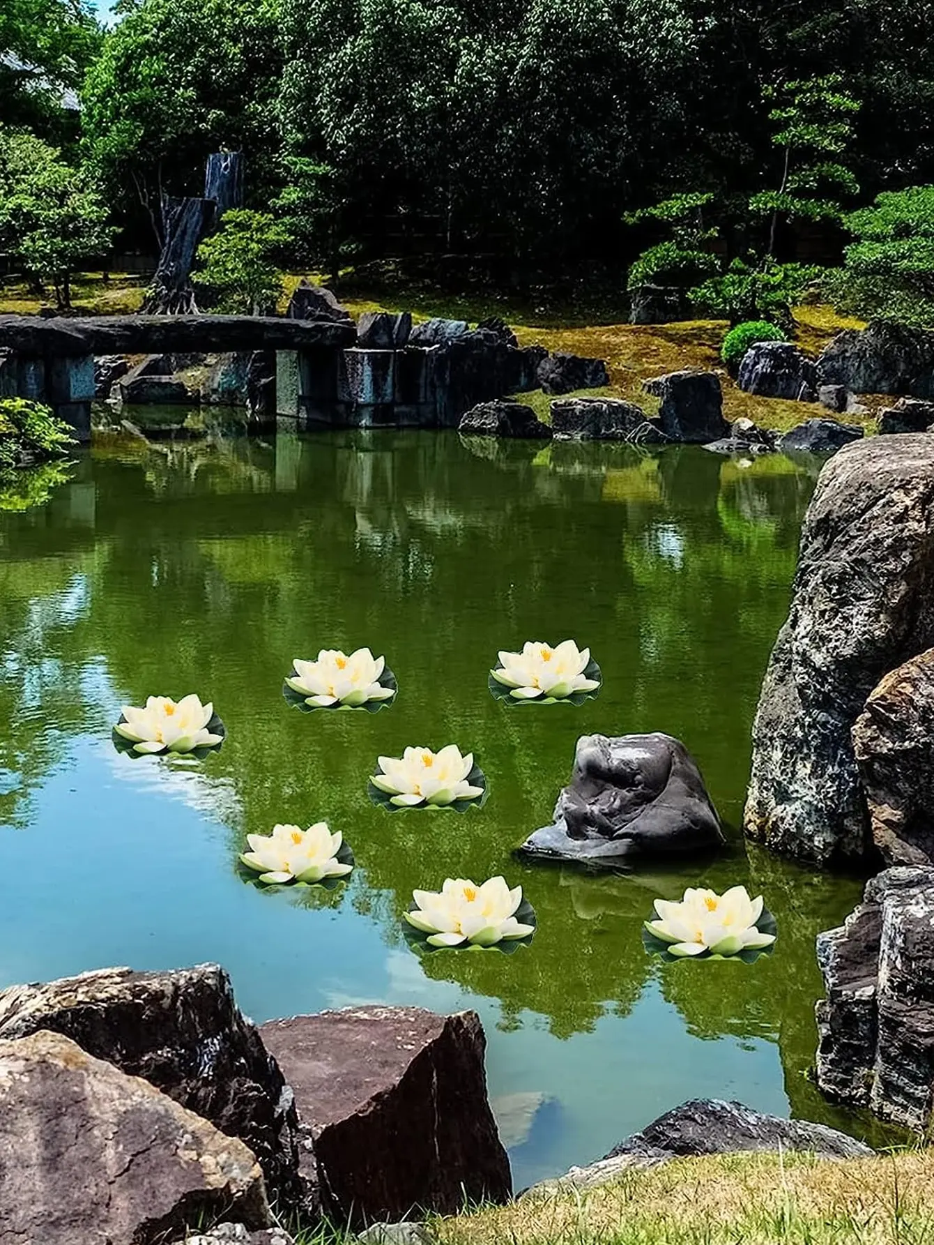  1/5/10pcs Pink Color Water Lily Lotus Artificial Decoration Flower Eva Floating On Water Garden Pond Outdoor Party Decoration