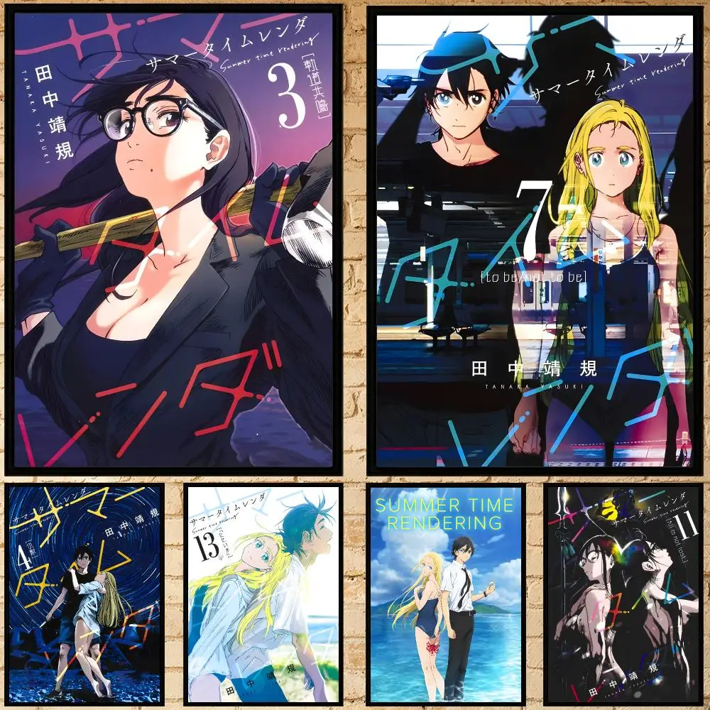 anime Summer Time Rendering Poster Poster HD Waterproof Self-adhesive Art Print Wall Decor for Bedroom Living Room Gift