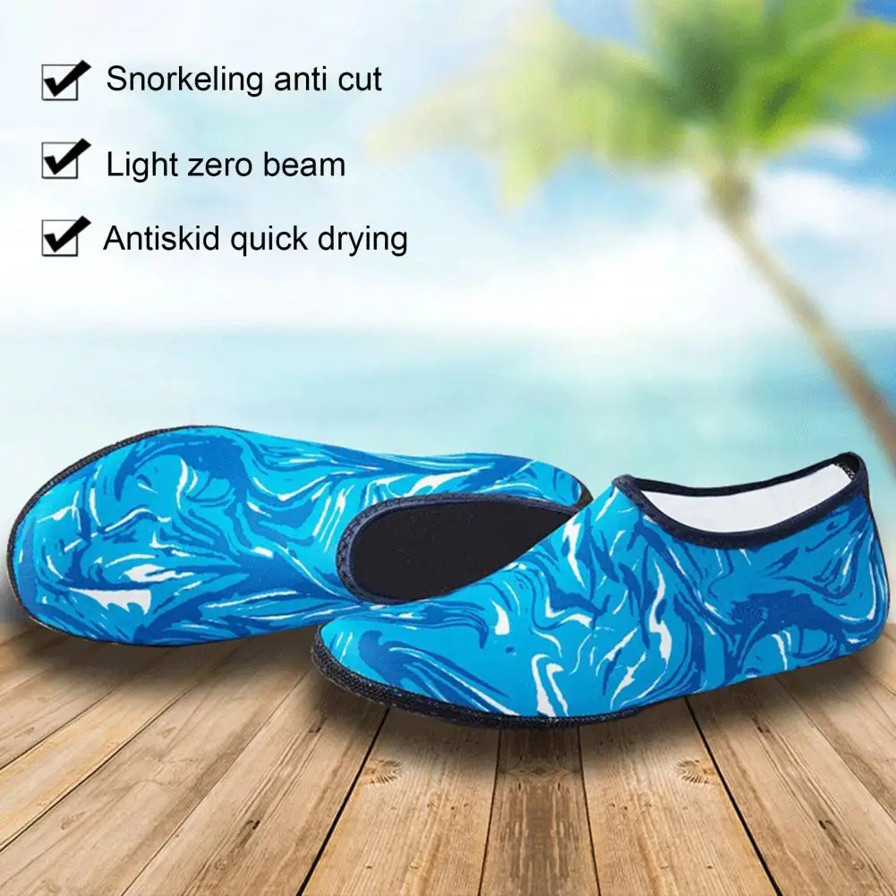 1 Pair Beach Socks Quick-Drying Anti Slip Lycra Barefoot Shoes Elastic Breathable Men Women Surfing Swimming Shoes For Outdoor