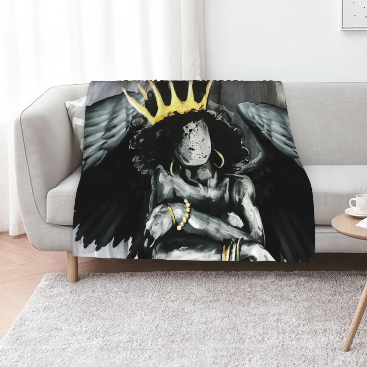 

Naturally Queen IX ANGEL Throw Blanket Beach Cute Polar Flannel Blankets