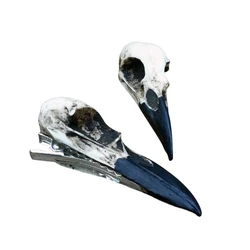 Halloween Punk Crow Head Skull Hair Clips Hair Accessories for Women Hip Hop Animal Bird Skeleton Hair Pins Rock Party Jewelry
