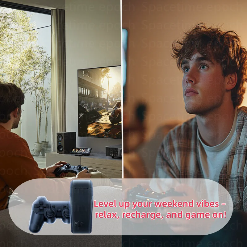 وحدة تحكم ألعاب لاسلكية M8 - وحدات تحكم ألعاب ريترو مع ألعاب كلاسيكية مدمجة، و9 محاكيات كلاسيكية، ومخرج 4K HD وسلك 2.4 جيجا هرتز #2