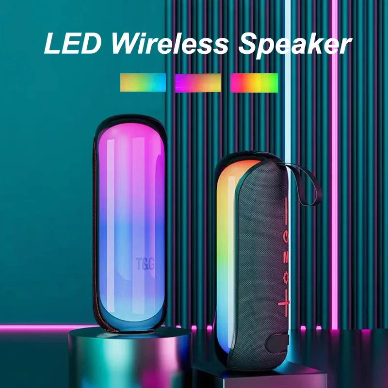 

TG-384mini LED Cool Color Lights Wireless Bluetooth Speaker 3D Surround Sound Outdoor/camping/climbing/cycling/party/USB/TF/TWS