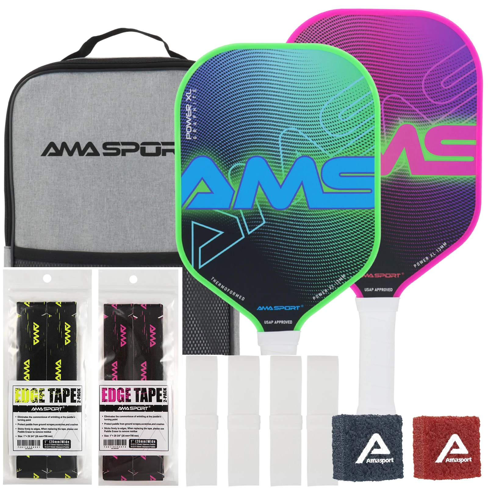 

Ракетка для пиклебола AMASPORT, спортивное оборудование с карбоновой кованой ручкой, Графитовая поверхность, для мужчин и женщин